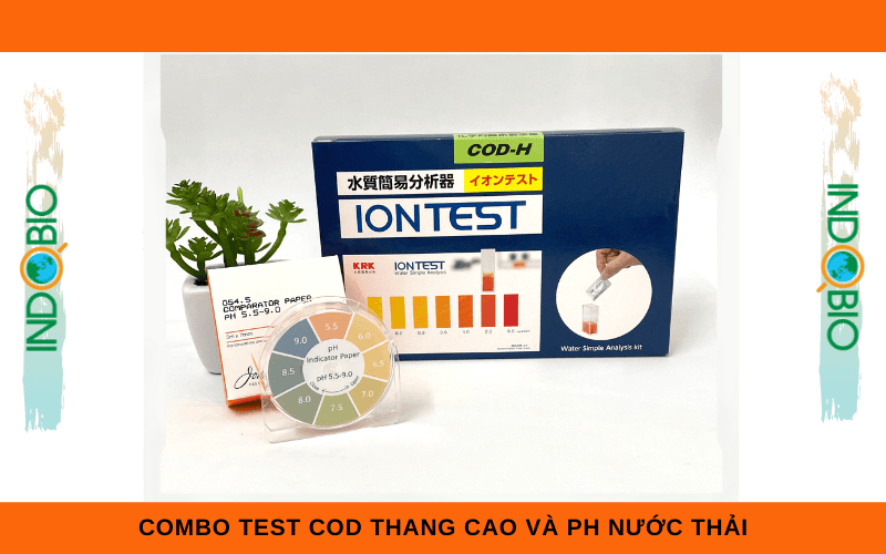 combo test nhanh cod thang cao trong nước thải và giấy đo ph